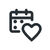 Calendar and heart outlined