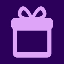 Purple gift with bow