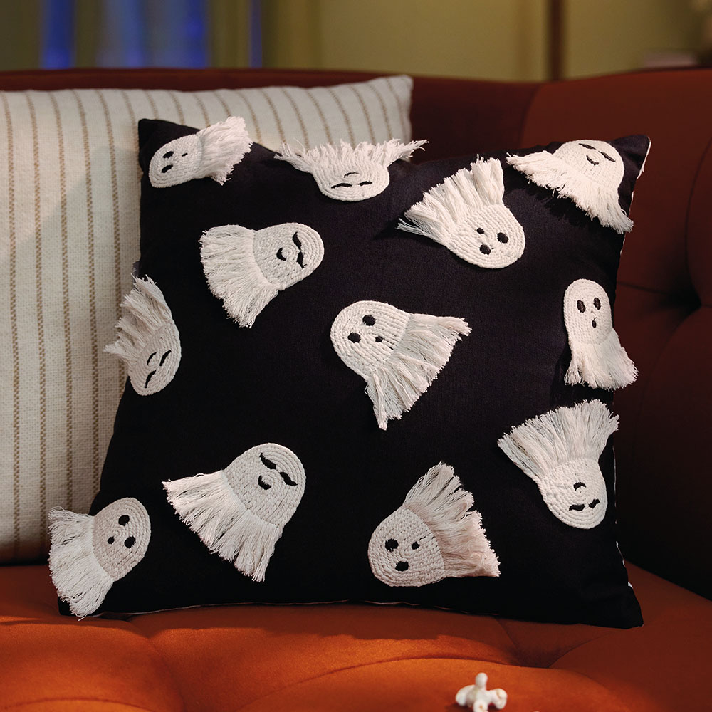 $18.99 Ghosts with Fringe Pillow